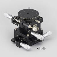 A41 XYZD 4 Axes Combinaison Assemblage Étape de déplacement Table de scène manuelle Étape de réglage de fixation avec bouton de tête micrométrique