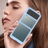 Aksesoris Penutup Ponsel untuk Samsung Z Flip 4, Casing Ponsel TPU+PC Transparan Bening untuk Samsung Z Flip 4