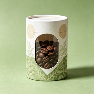 กล่องกระดาษคราฟท์ทรงกระบอกแบบกำหนดขนาดเอง 250 กรัม สำหรับบรรจุชา/กาแฟ/ชาแบบใบ  เป็นมิตรกับสิ่งแวดล้อม - Product Image 1