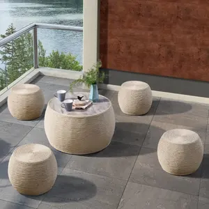 La nuova mobilia del Rattan della fabbrica del fornitore della cina mette le sedie all'aperto del giardino del Patio dello sgabello del Rattan