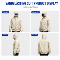 Combinaison de sablage avec casque, vêtements de protection, équipement de sécurité pour sablage abrasif pour opérateur de sablage industriel