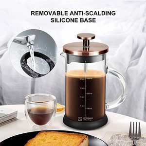 Cafetière à piston en verre borosilicate, cafetière à piston, théière, grande cafetière en verre avec filtre - Product Image 3