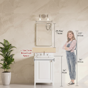 Miroir <span class=keywords><strong>de</strong></span> salle <span class=keywords><strong>de</strong></span> bain en verre trempé nickel brossé, bords biseautés, coins arrondis, design moderne pour lavabo, salon, <span class=keywords><strong>chambre</strong></span> à coucher - Product Image 4