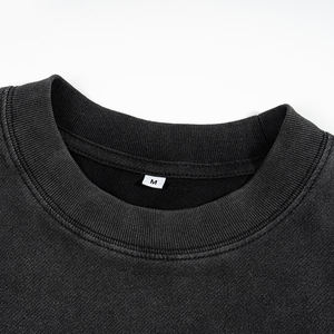 Chaud Durable 100% coton à manches courtes ourlet irrégulier Boxy Fit Vintage Streetwear en détresse broderie t-shirts - Product Image 3