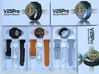 Montre connectée OEM V25 Pro avec suivi du sommeil, moniteur de fréquence cardiaque, podomètre, prise en charge des appels, application musicale, cadran personnalisable, bracelet magnétique