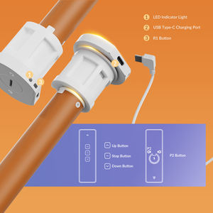 더블 시스템 스마트 롤러 블라인드 오피스 호텔용 원격 롤러 쉐이드가 있는 전동 암막 창 블라인드 제어 - Product Image 5