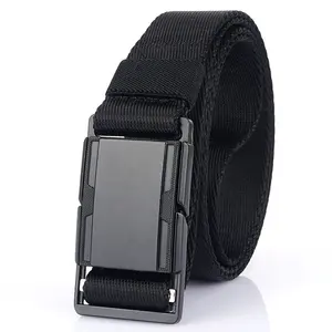 Nieuwe Mode Leisure Custom Logo Quick Release Magnetische Gesp Nylon Tactische Riem Voor Mannen Vrouwen