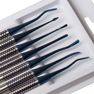 Ensemble de 7 éleveurs dentaires en acier inoxydable bleu, ensemble de 7 pièces, éleveurs dentaires en acier inoxydable pour luxation radiculaire - Product Image 1