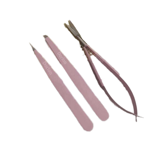 Pinzas Ultrafinas Inclinadas Profesionales de Acero Inoxidable para Depilación Facial y de Cejas con Ultra Precisión en Color Rosa - Product Image 1