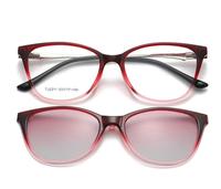 Montures de lunettes œil-de-chat pour femmes avec verres solaires amovibles