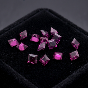 Granate Rodolita Rosa Natural de 4mm, Corte Facetado Cuadrado, Piedra Preciosa Suelta, Certificada por Terceros, Venta al Por Mayor, Gopika Exports - Product Image 3