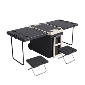 Mesa de aislamiento plegable Tropical multifuncional portátil grande de 32L, caja de Silla, congelador, Enfriador de plástico para acampar, latas de comida - Product Image 1