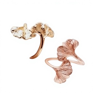 Anillos de Servilleta Metálicos con Diseño de Hoja de Ginkgo, Modernos, para Decoración de Mesa en Bodas, Eventos y Cenas, al Precio Más Bajo - Product Image 1