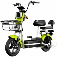 Vélo électrique urbain biplace 48V 350W avec moteur arrière sans balais, 3 vitesses numériques, cadre en acier antivol, autonomie de 50 km pour trajets quotidiens