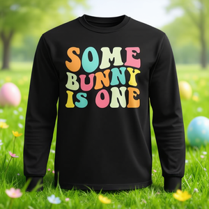 Some Bunny Is One <b>Easter</b> 1st Birthday Long Sleeve <b>T</b>-<b>Shirt</b> - Product Image 3