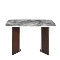 Meubles de salle à manger de haute qualité, table de salle à manger en bois et pierre, design moderne et luxueux, robuste et durable, pour hôtel