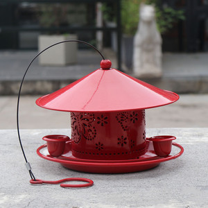 ที่ให้อาหารนกแบบโลหะสำหรับสวนกลางแจ้งรูปทรงบ้านนกฮัมมิงเบิร์ด - Product Image 3