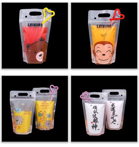 350mlマット手持ちのプラスチック製ドリンクポーチ飲料袋麦わらグラビア印刷使い捨て液体包装袋ジュースミルクティー用 - Product Image 5