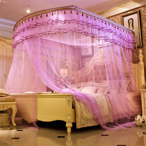 Red antimosquitos de pie de aleación de aluminio plegado carril guía telescópico coral Rosa europeo - Product Image 6