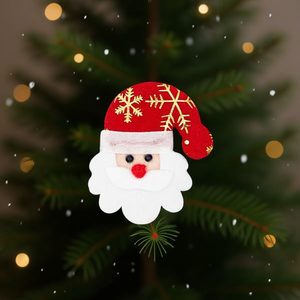 Decorazione Natalizia con Volto di Babbo Natale 6.5x10mm per Albero di Natale - Product Image 2