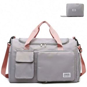 กระเป๋าเดินทางพับได้ขนาดใหญ่ กระเป๋าสะพายเดินทางแบบมีช่องใส่รองเท้า  รับสกรีนโลโก้ กระเป๋าออกกำลังกายสำหรับวันหยุดสุดสัปดาห์ - Product Image 6