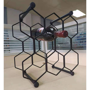 Casier à vin en métal à 3 niveaux personnalisé armoire de support de porte-14 bouteilles avec la finition d'or noir pour l'affichage de garde-manger - Product Image 6