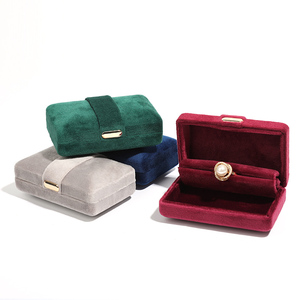 WEIMEI Custom Luxury High End Velvet Jewelry Packaging Wholesale <b>Earring</b> Jewelry Packaging Octagonal Velvet Ring <b>Box</b> - Product Image 3