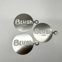 Pochoir à café en acier inoxydable brossé avec logo personnalisé, modèle réutilisable en métal gravé pour l'art latte