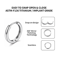 ASTM F136 Titan Klappbarer Segmentring mit Zirkonia, Septum Clicker Körperschmuck, Ohrring Piercing Schmuck