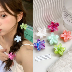 Pince à cheveux œuf tie-dye, motif floral bohème, sans pression, pour coiffures mi-attachées et essentiels de vacances - Product Image 4