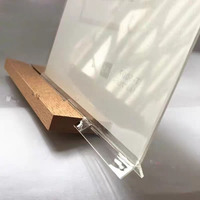 Support de Table Transparent en Acrylique avec Base en Bois – Présentoir de Menu Durable pour Affiches et Panneaux A4/A5 – Offre Spéciale