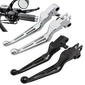 Ensemble de leviers de frein et d'embrayage chromés noirs avec poignée ergonomique, pièces de rechange neuves en métal pour moto de rue, compatibles - Product Image 4