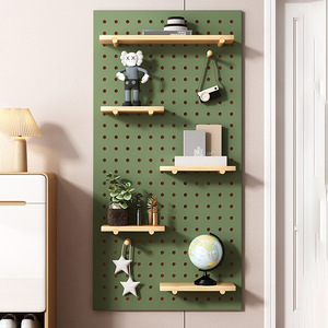 Solid Wood Pegboard Wall Shelf With Shelves For Entryway Storage Display Rack Custom Size Multi Layer Wooden Organizing Board - Product Image 3