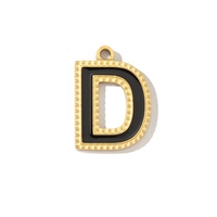 Pendentif Lettres Colorées Rétro Fait Main DIY en Acier Inoxydable A-Z, Breloque Lettres Prénoms, Accessoires Bijoux Tendance