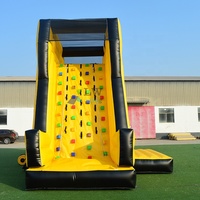 Mur d'Escalade Gonflable Extérieur Commercial Sur Mesure pour Enfants et Adultes avec Toboggan, Idéal pour Parcs d'Attractions et Jeux Sportifs