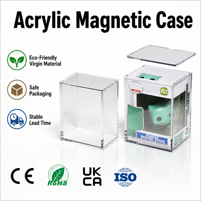 Clear Hard Acrylic Display Cases N52 Magnetic Acryl Box for Funko POP Acrylic Case