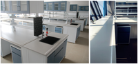 TMOON Banc de mobilier de laboratoire moderne en acier inoxydable, plan de travail phénolique résistant à la corrosion, atelier scolaire avec hôpitaux