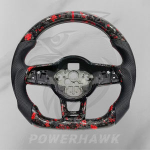 Volant en cuir et fibre de carbone de rechange pour VW Volkswagen Golf 6 7 8 MK5 MK6 MK7 MK8 GTI R Polo Passat CC Jetta Scirocco - Product Image 1