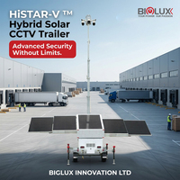 Panel Solar BIGLUX HiSTAR 5 con Generador de Respaldo de 3KW, Remolque Móvil con CCTV Solar, Fuera de la Red para Obras de Construcción