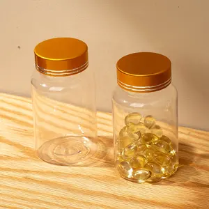 100ml 120ml Rỗng Capsule Pet nhựa y học chai vàng cap Pill Capsule Hình dạng chai bán buôn tại Trung Quốc