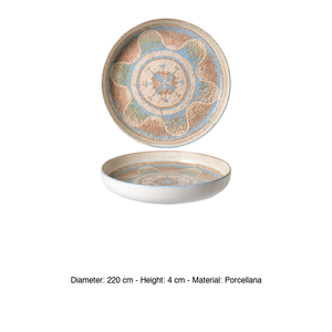 Bol Celest Ø 22 cm H 4 cm Porcelaine Fine Premium Impression Numérique Porcelaine Rinart - Product Image 3