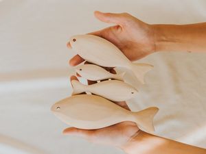 ปลาไม้ยังไม่เสร็จสำหรับงานเพ้นท์ ราคาถูกจากโรงงาน สไตล์มหาสมุทร สีปลอดภัย ปลาเพ้นท์สำเร็จรูป - Product Image 3