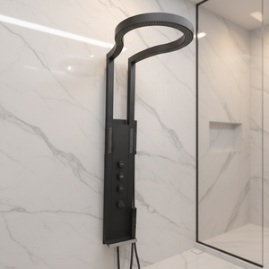 <span class=keywords><strong>Douche</strong></span> de salle de bain moderne multifonctionnelle avec système de massage à jet de pluie et <span class=keywords><strong>LED</strong></span>, eau chaude et froide - Product Image 6