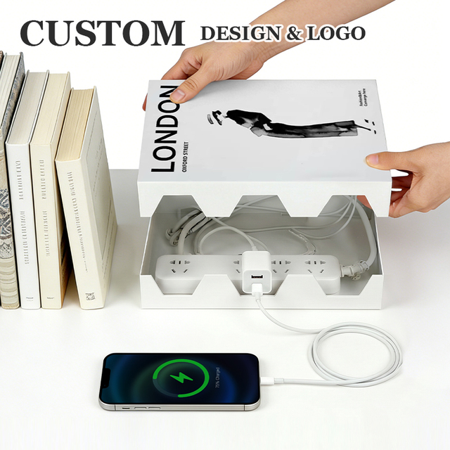 Desktop Socket Wire Tidy Box Aesthetic Room Decor Cable Organizers Faux Simulation Book Box for Modem Storage WiFi Router