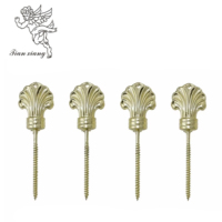 Tornillo Decorativo para Ataúd Chapado en Oro 6 #   Tornillos de Caja de Seguridad con Diseño de Cruz Ornamentada para Artículos Funerarios