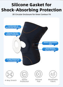 Protector de Rodilla de Compresión con Perilla Giratoria, Neopreno Suave y Transpirable, Silicona con Absorción de Impactos, Rodillera Deportiva - Product Image 5