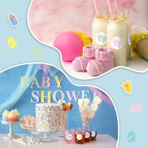 Pegatina adhesiva con diseño de huella de bebé, pegatina decorativa para cierre de sobres, decoración para baby shower, papel autoadhesivo para decoración navideña - Product Image 3