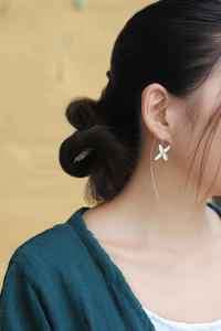 925 Silver Four Leaf Clover Earings Elegant Long Drop Earring for Women Fashion Large Jewelry Earrings - Product Image 5