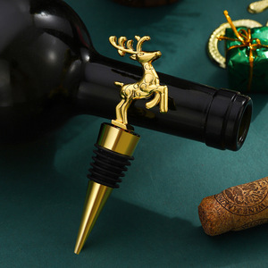 Bouchon de bouteille en métal en forme de renne de Noël, bouchon de bouteille de vin, cadeau de fête, décoration - Product Image 3