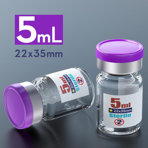 3ml 5ml 10ml Round Glass Vials with <b>Rubber</b> Stopper Screen Printing and Custom Logo Packaging for Powder - Product Image 1